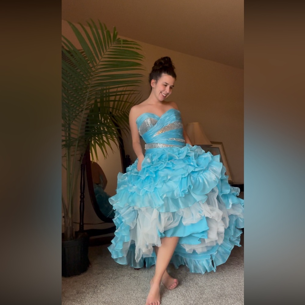 Tony Bowls Le Gala Aqua Gown